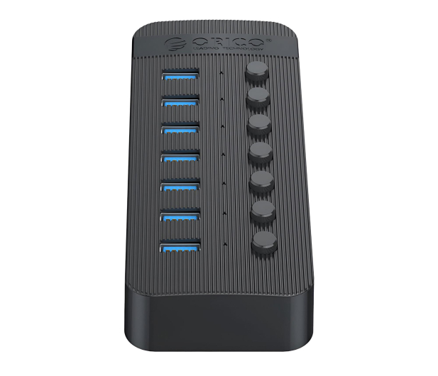 Orico 7x USB-A 3.0 z włącznikami - czarny - 1343441 - zdjęcie 2